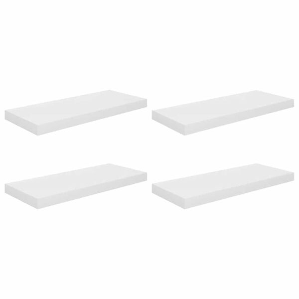 vidaXL Plutajuće zidne police 4 kom sjajne bijele 60x23,5x3,8 cm MDF