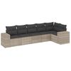 vidaXL 6-dijelni set vrtnih sofa od poliratana s jastucima svjetlosivi