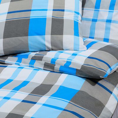vidaXL Set posteljine za poplun plavo-sivi 225x220 cm pamučni