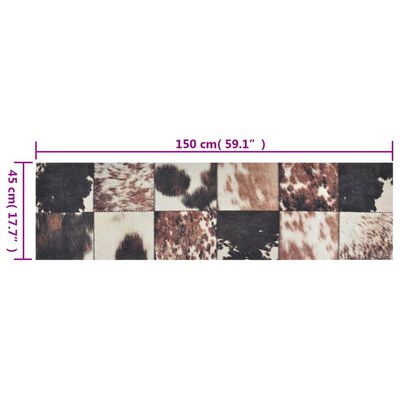 vidaXL Kuhinjski tepih perivi životinjska koža 45 x 150 cm baršunasti