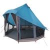 vidaXL Tipi &scaron;ator s krovom s pohranom Plava 404 x 370 x 270 cm taft