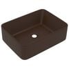 vidaXL Luksuzni umivaonik mat tamnosmeđi 41 x 30 x 12 cm keramički