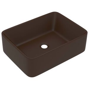 vidaXL Luksuzni umivaonik mat tamnosmeđi 41 x 30 x 12 cm keramički