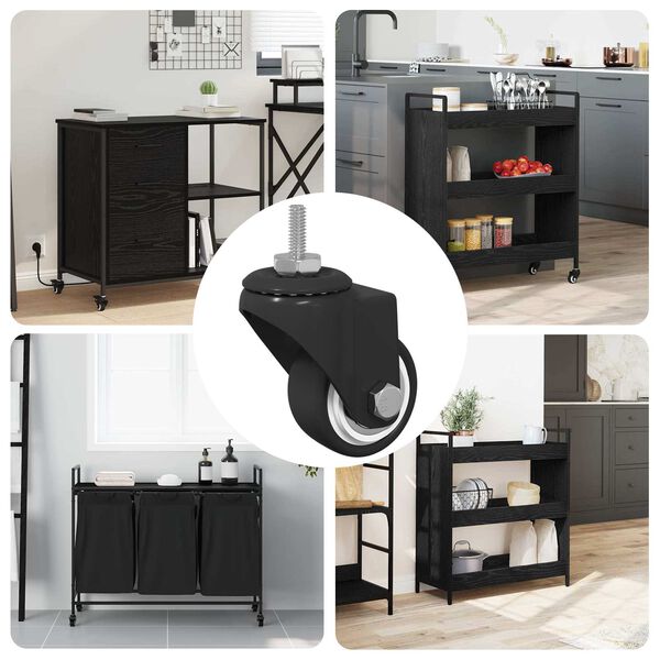 vidaXL Dizalni kotač 12 pcs Crna M6 mm Željezo i najlon