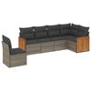 vidaXL 6-dijelni set vrtnih sofa od poliratana s jastucima sivi