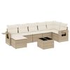 vidaXL 8-dijelni set vrtnih sofa od poliratana s jastucima bež