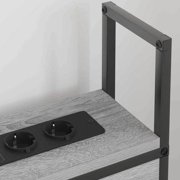 vidaXL Uzgled za skladi&scaron;tenje s postajom za punjenje Sivi hrast sonoma