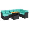vidaXL 6-dijelni set vrtnih sofa s jastucima crni od poliratana