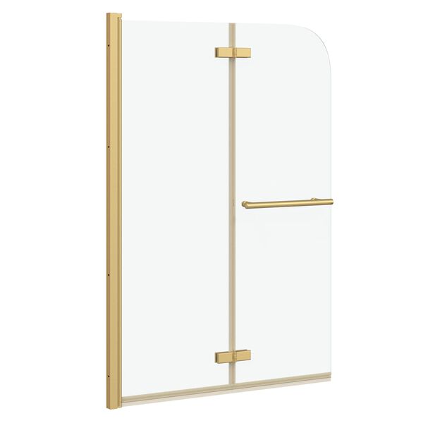 vidaXL Ograda za tu&scaron; Zlatno 95 x 140 cm ESG staklo i aluminij