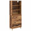 vidaXL Highboard Staro drvo 69,5 x 32,5 x 180 cm Konstruirano drvo