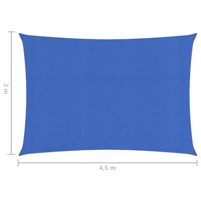 vidaXL Jedro za zaštitu od sunca 160 g/m² plavo 2 x 4,5 m HDPE