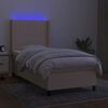 vidaXL Krevet box spring s madracem LED krem 80 x 200 cm od tkanine