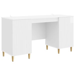 vidaXL Stol Bijela visokog sjaja 142,5 x 50 x 75 cm Konstruirano drvo
