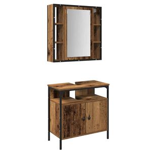 vidaXL Set namje&scaron;taja za kupaonicu 2 kom. Smeđa 60 x 30 x 60 cm