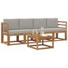 vidaXL Set vanjskih sofa s jastukom 5 pcs Prirodna i svijetlo siva