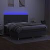 vidaXL Krevet box spring s madracem LED tamnosivi 180x200 cm tkanina