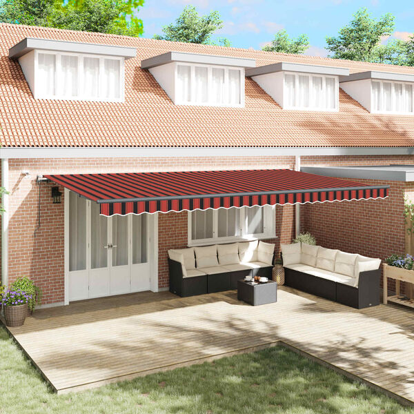 vidaXL Tkanina za tende s narančasta i smeđa 600 &times; 300 cm Poliester