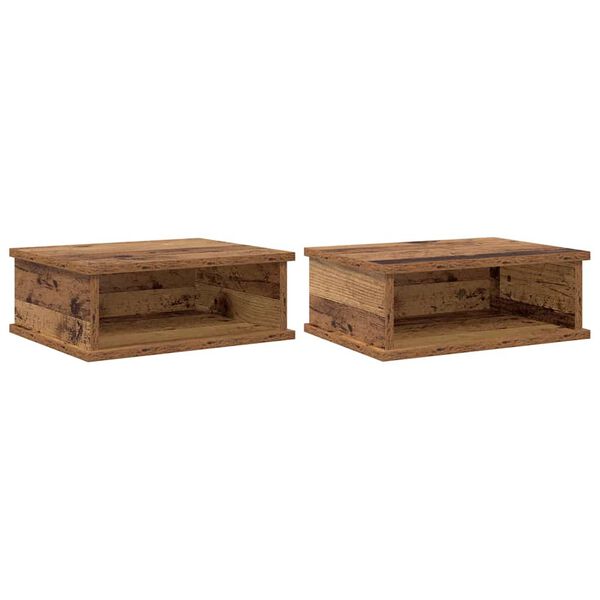 vidaXL Noćni ormarić 2 pcs Staro drvo 40 x 31 x 15 cm