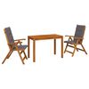 vidaXL Garden Dining Set Prirodna Čvrsto drvo akacije