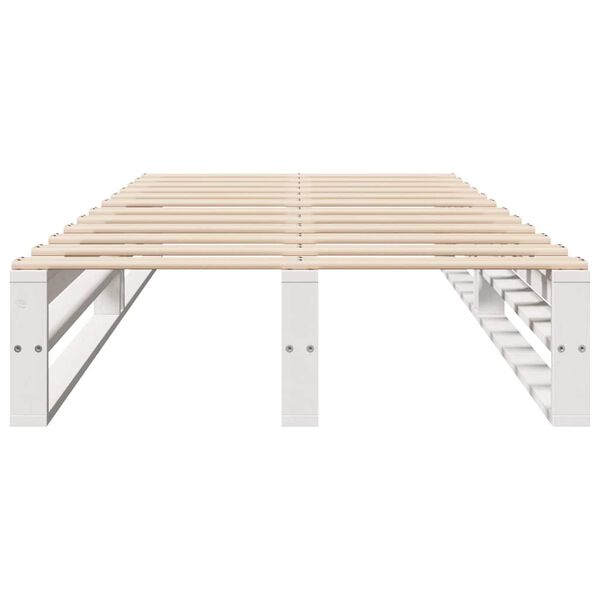 vidaXL Okvir kreveta bez madraca bijeli 75 x 190 cm masivna borovina