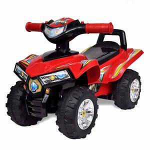 Crveni dječji quad na guranje sa zvukom i svjetlom
