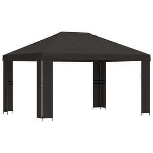 vidaXL Gazebo 4 &times; 3 m Antracit Poliester i čelik 190 gsm