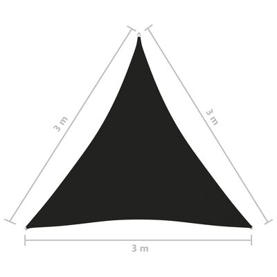 vidaXL Jedro protiv sunca od tkanine Oxford trokutasto 3x3x3 m crno