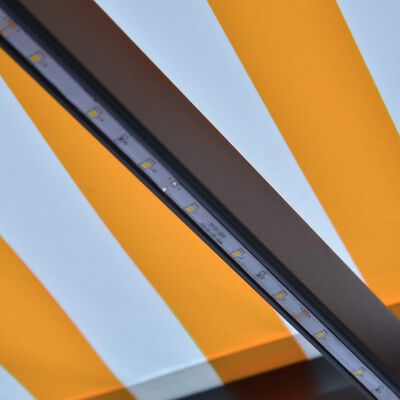 vidaXL Tenda na uvlačenje s LED svjetlom 300 x 250 cm žuto-bijela