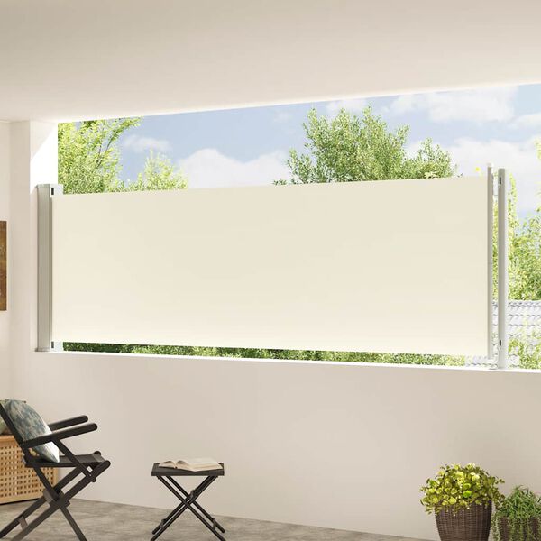 vidaXL Uvlačiva bočna tenda za terasu 117 x 600 cm krem
