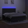 vidaXL Krevet box spring s madracem LED crni 160x200 cm od tkanine