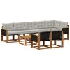 vidaXL Set vanjskih sofa s jastukom 9 pcs Prirodna i svjetlosiva