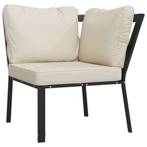 vidaXL Vrtna stolica s jastucima boje pijeska 76 x 76 x 79 cm čelična