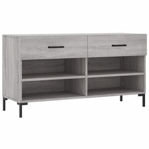 vidaXL Klupa za cipele siva boja hrasta 102x35x55 cm konstruirano drvo