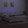 vidaXL Krevet box spring s madracem LED krem 160x200 cm od tkanine