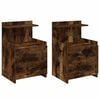 vidaXL Noćni ormarići 2 kom s 2 ladice dimljeni hrast 40x36,5x62 cm