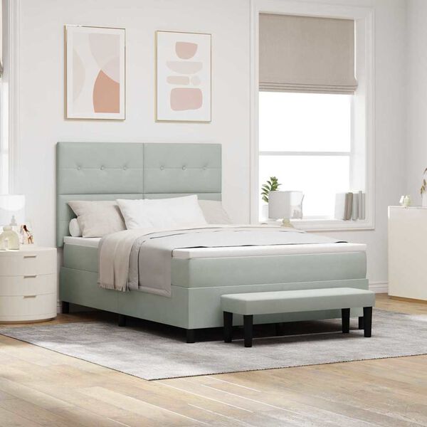 vidaXL Krevet s opruga kutije Svjetlosiva 160 x 200 cm Bar&scaron;un