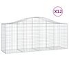 vidaXL Lučne gabionske ko&scaron;are 12 kom 200x50x80/100cm pocinčano željezo