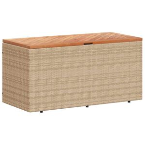 vidaXL Vrtna kutija za pohranu bež 110x50x54 cm poliratan drvo bagrema