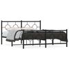 vidaXL Metalni okvir kreveta uzglavlje i podnožje crni 150x200 cm