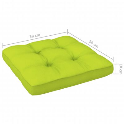 vidaXL Jastuk za sofu od paleta jarko zeleni 58 x 58 x 10 cm