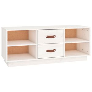 vidaXL TV ormarić bijeli 100x34x40 cm od masivne borovine