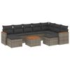 vidaXL 10-dijelni set vrtnih sofa od poliratana s jastucima sivi