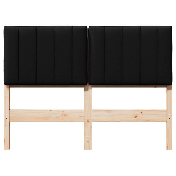 vidaXL Tapecirani uzglavlje Smeđa i crna 120 cm Čvrsto borovo drvo