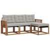 vidaXL Set vanjskih sofa 4 kom. Prirodna i svijetlo siva