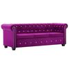 vidaXL Trosjed Chesterfield s bar&scaron;unastom presvlakom 199 x 75 x 72 cm ljubičasti