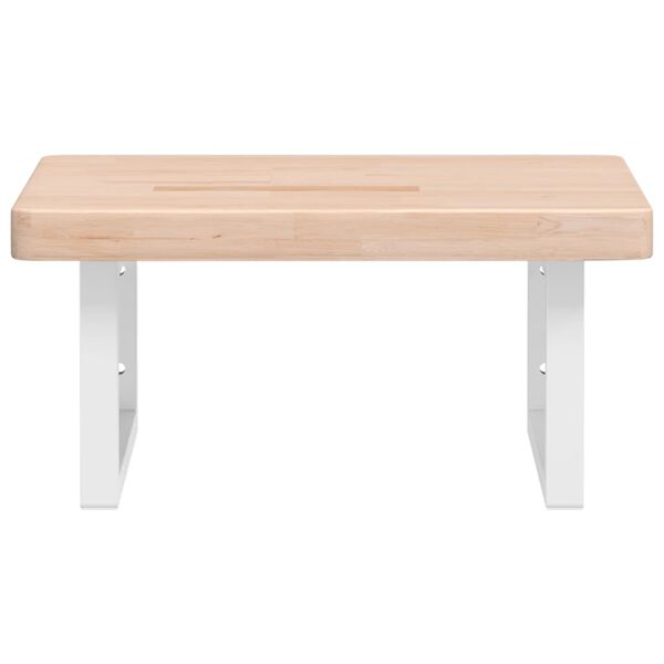 vidaXL Zidna polica za umivaonik od čelika i masivne hrastovine