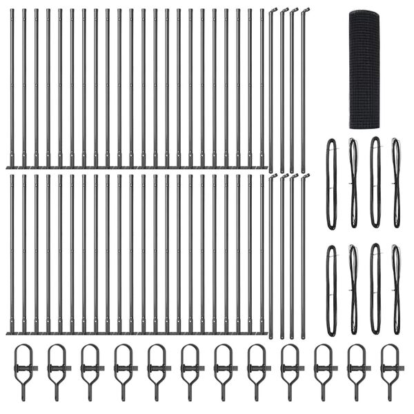 vidaXL Stup za ogradu Siva 100 x 0,8 m (16 x 16 mm mreža) Čelik i PVC