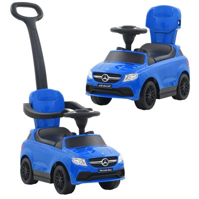 vidaXL Dječji automobil s ručkom za guranje Mercedes Benz GLE63 plavi