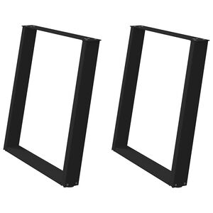 vidaXL Noge za blagovaonski stol U-oblik 2 kom Crne 80 x (72-73) cm Čelik