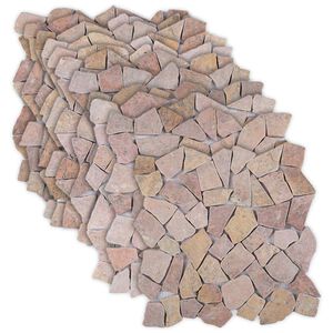 vidaXL Mozaik pločice Crvena 30 x 30 cm Mramor